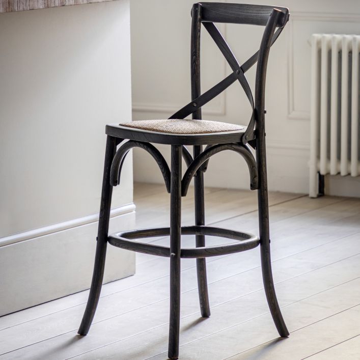 Cafe Oak Bar Stool (Set of 2) - Black