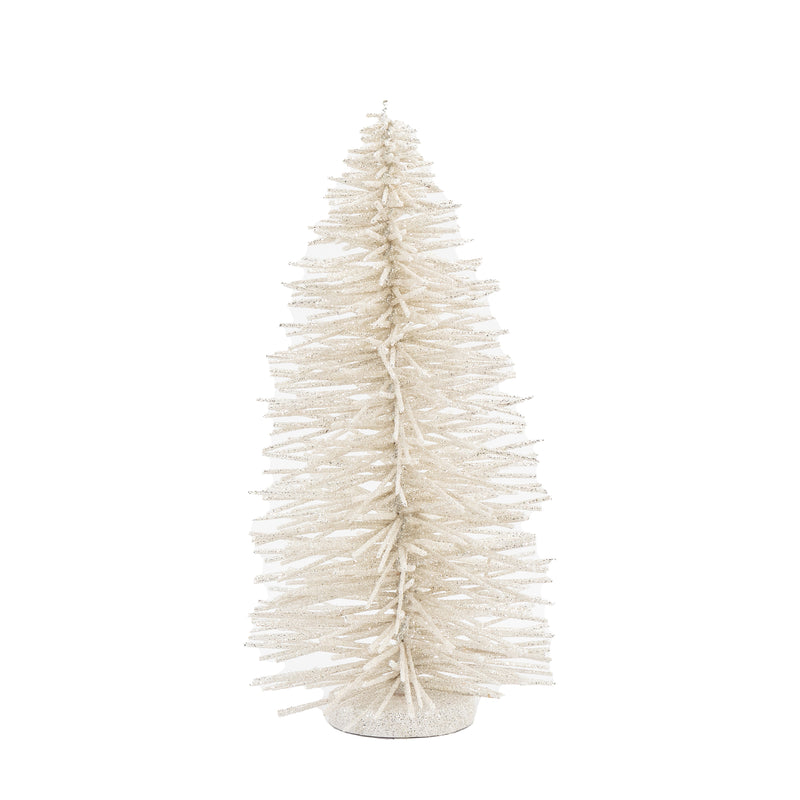 Glittered Small Brush Tree - White