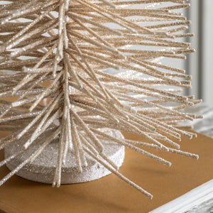 Glittered Small Brush Tree - White