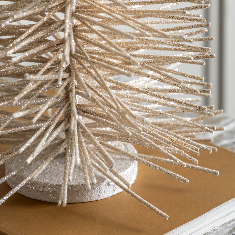 Glittered Small Brush Tree - White