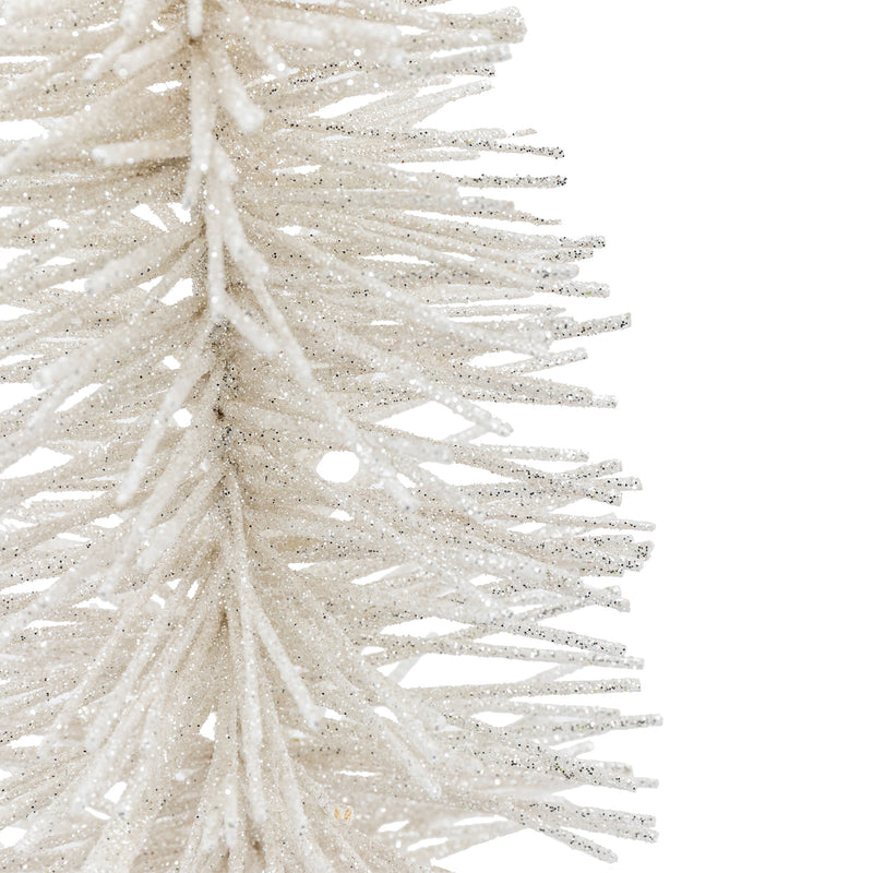 Glittered Small Brush Tree - White