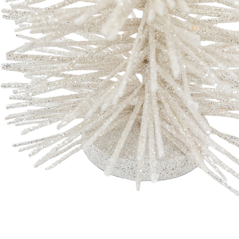 Glittered Small Brush Tree - White