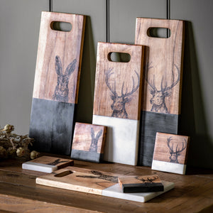 Stag Coasters - White Marble (Set of 4)