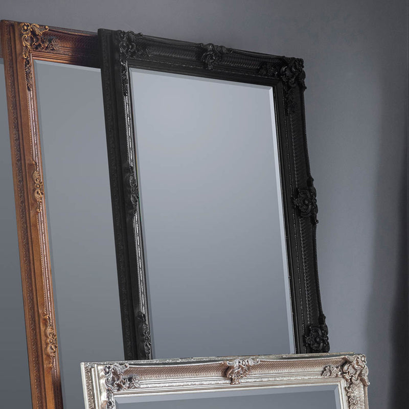 Abbey Extra Large Rectangle Leaner Mirror - Black