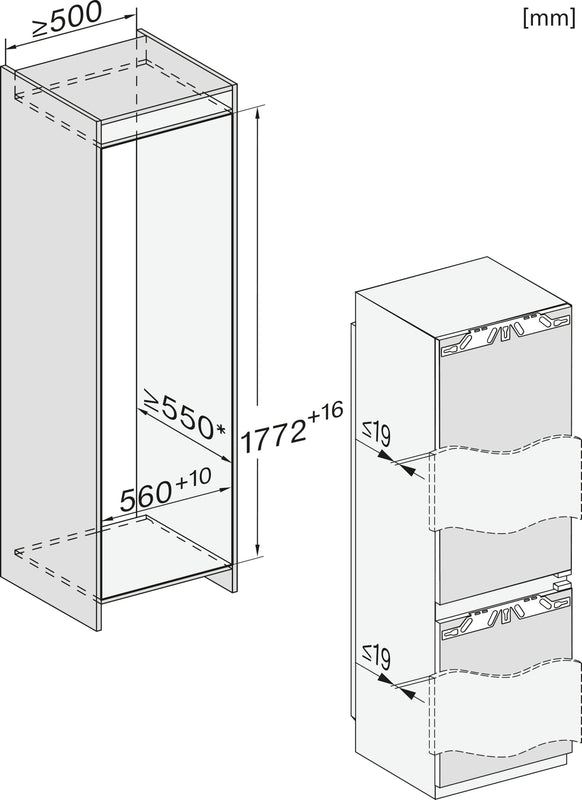 Miele KFN 7734 C Integrated Fridge Freezer