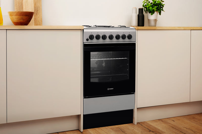 Indesit IS5G4PHSS/UK 50cm Dual Fuel Single Oven Freestanding Cooker