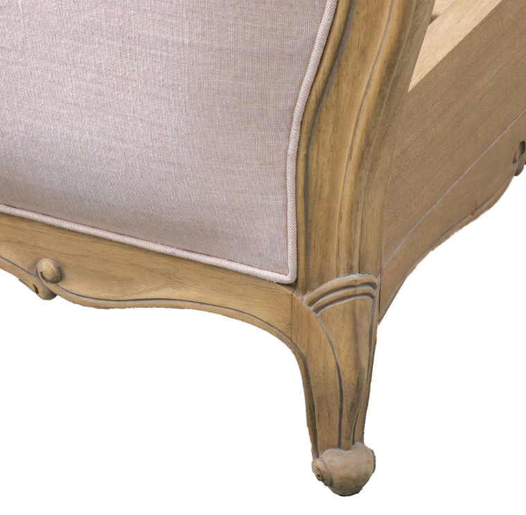 Chic Linen Upholstered King Size Bed