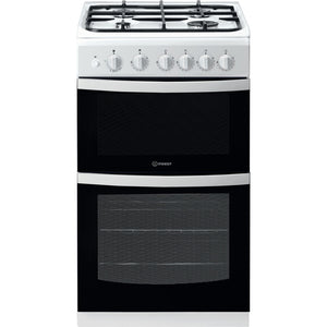 Indesit ID5G00KMW/UK 50cm Gas Double Oven Freestanding Cooker