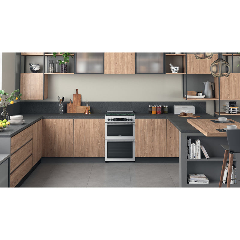 Hotpoint CD67G0CCX/UK 60cm Gas Double Oven Freestanding Cooker