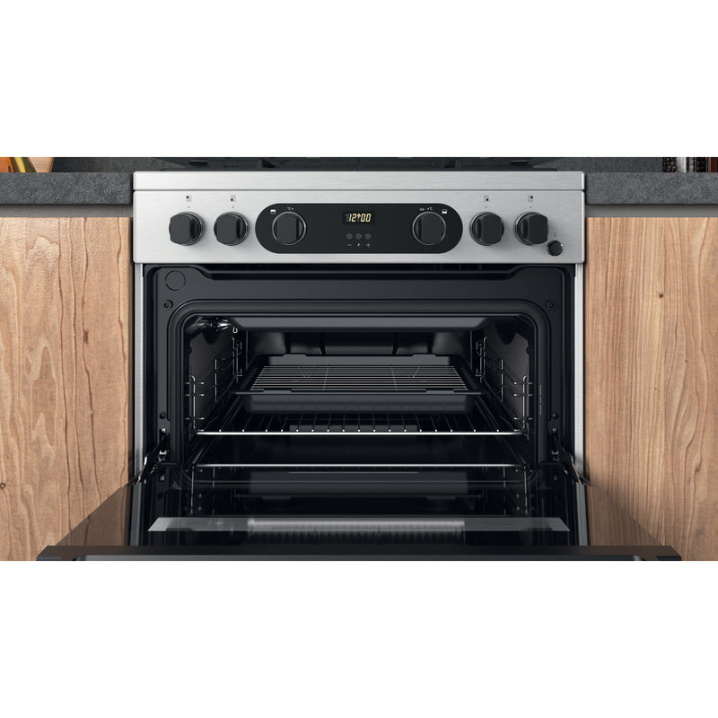 Hotpoint CD67G0CCX/UK 60cm Gas Double Oven Freestanding Cooker