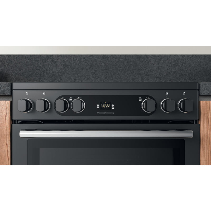 Hotpoint CD67V9H2CA/UK 60cm Electric Ceramic Double Oven Freestanding Cooker
