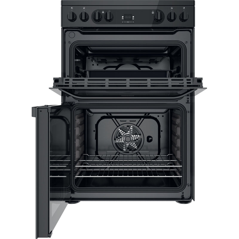 Hotpoint HDM67V92HCB/UK 60cm Electric Ceramic Double Oven Freestanding Cooker