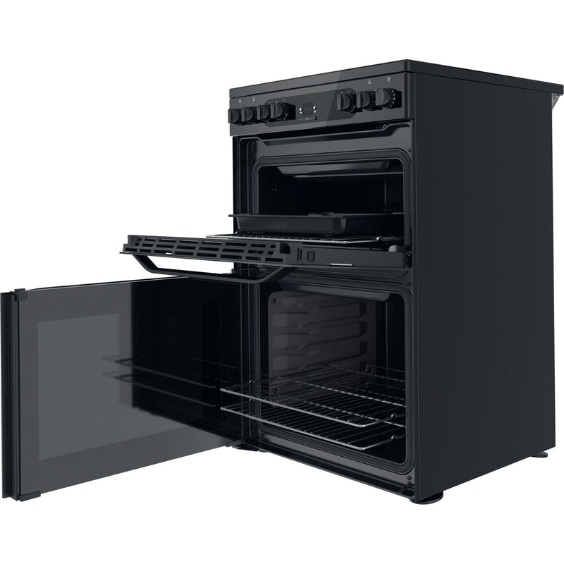 Hotpoint HDM67V92HCB/UK 60cm Electric Ceramic Double Oven Freestanding Cooker