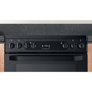 Hotpoint HDM67V92HCB/UK 60cm Electric Ceramic Double Oven Freestanding Cooker