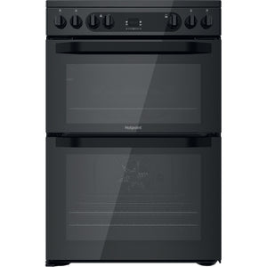 Hotpoint HDM67V92HCB/UK 60cm Electric Ceramic Double Oven Freestanding Cooker