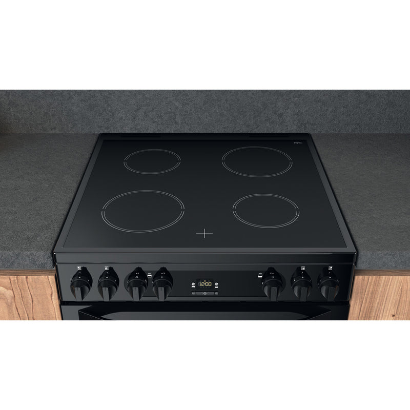 Hotpoint HDM67V92HCB/UK 60cm Electric Ceramic Double Oven Freestanding Cooker