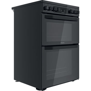 Hotpoint HDM67V92HCB/UK 60cm Electric Ceramic Double Oven Freestanding Cooker