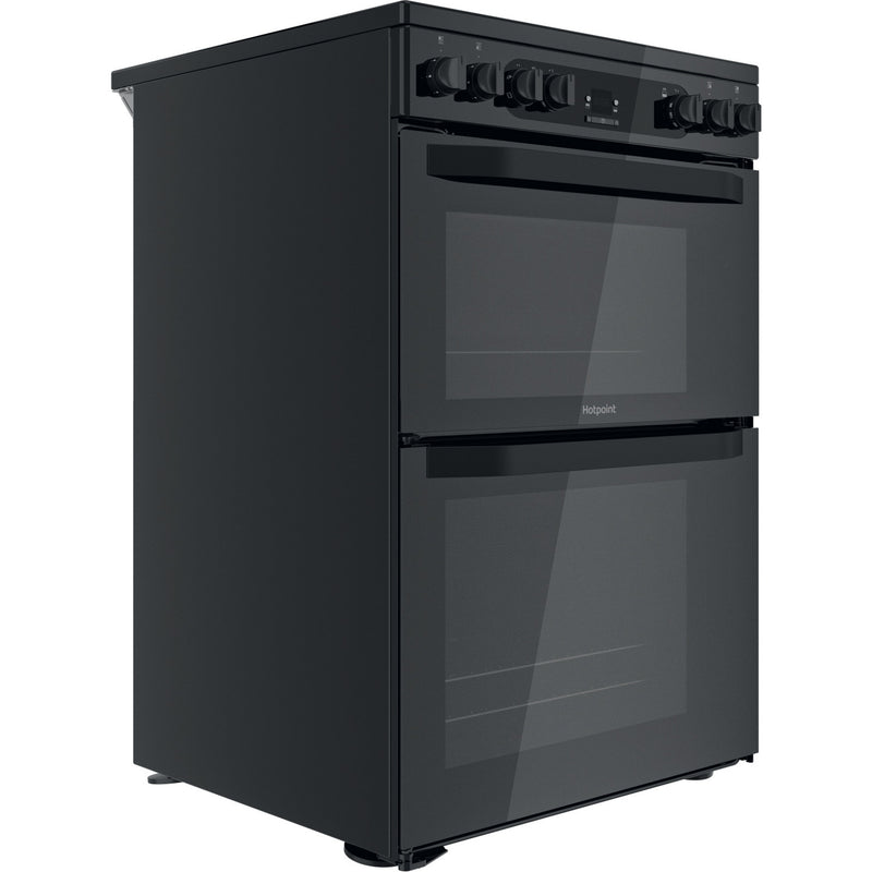 Hotpoint HDM67V92HCB/UK 60cm Electric Ceramic Double Oven Freestanding Cooker