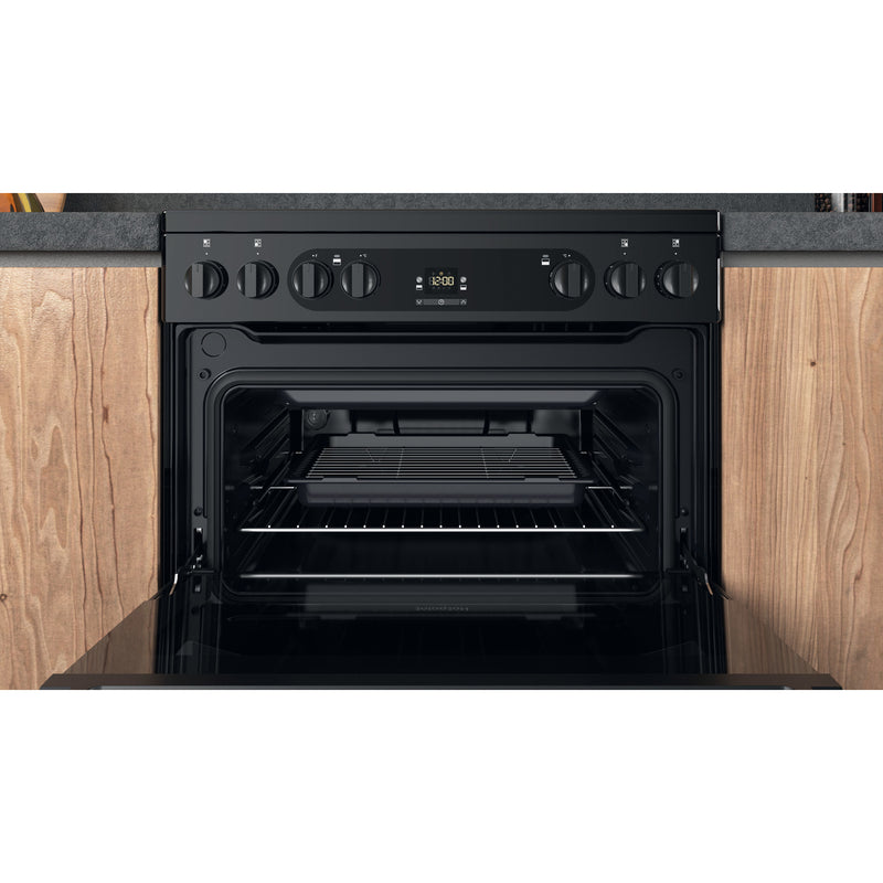 Hotpoint HDM67V92HCB/UK 60cm Electric Ceramic Double Oven Freestanding Cooker