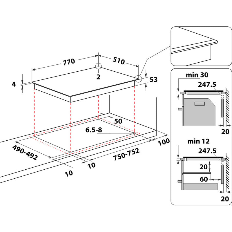 Hotpoint ACP 778 C/BA 77cm Induction Hob