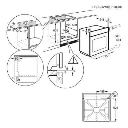 AEG TR7PB731ST Built In Electric Single Oven