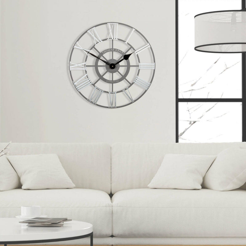 Thomas Kent 61cm Evening Star Grand Clock - Skeleton (Grey/Silver)
