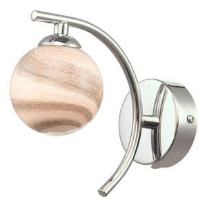 dar lighting ATI0750-07 Atiya Wall Light Polished Chrome With Planet Style Glass