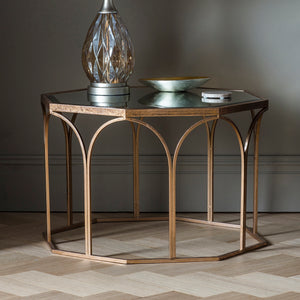 Canterbury 80cm Round Metal Coffee Table - Gold