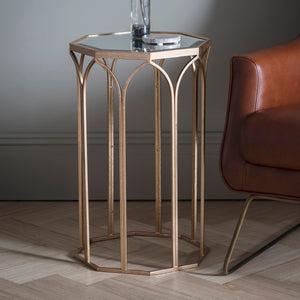 Canterbury Metal Side Table - Gold