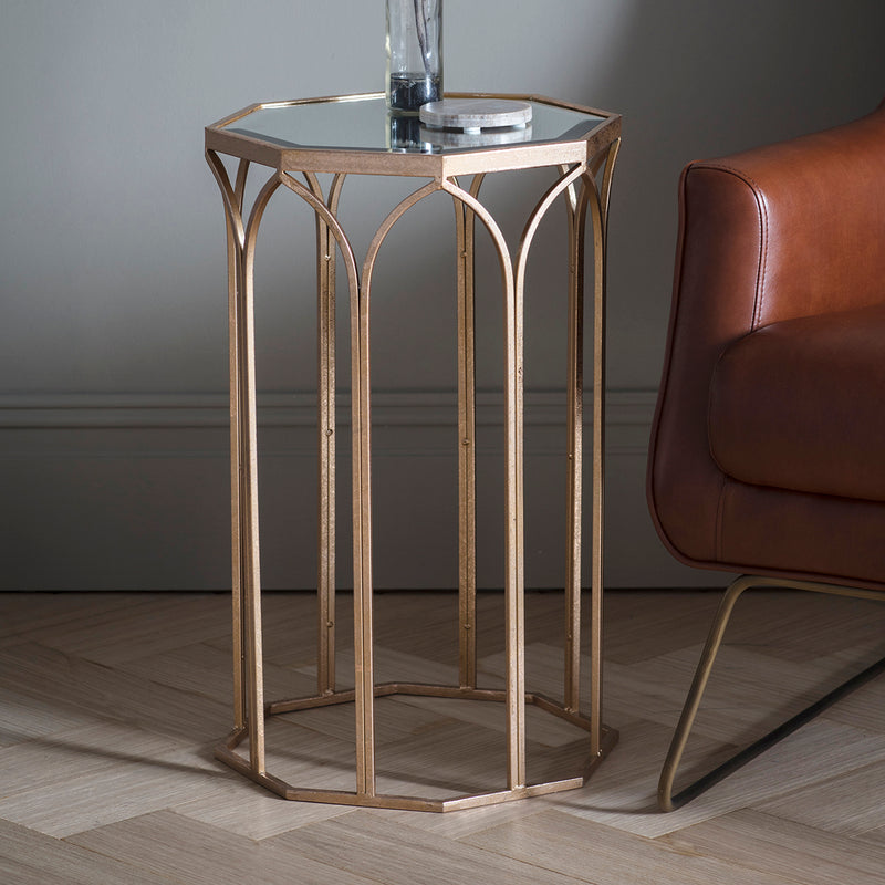 Canterbury Metal Side Table - Gold