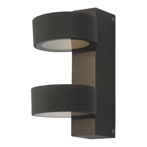 dar lighting BOH0939 Bohdan Wall Light 2 Circle Anthracite IP65 LED