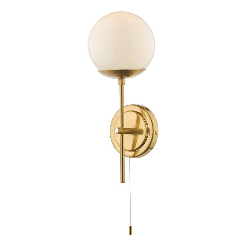 dar lighting BOM0735 Bombazine Wall Light Natural Brass Opal Glass