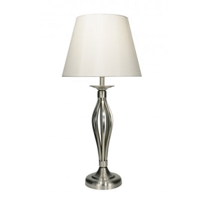 dar lighting BYB4046 Bybliss Table Lamp Satin Chrome with Cream Shade (Pack of 4)