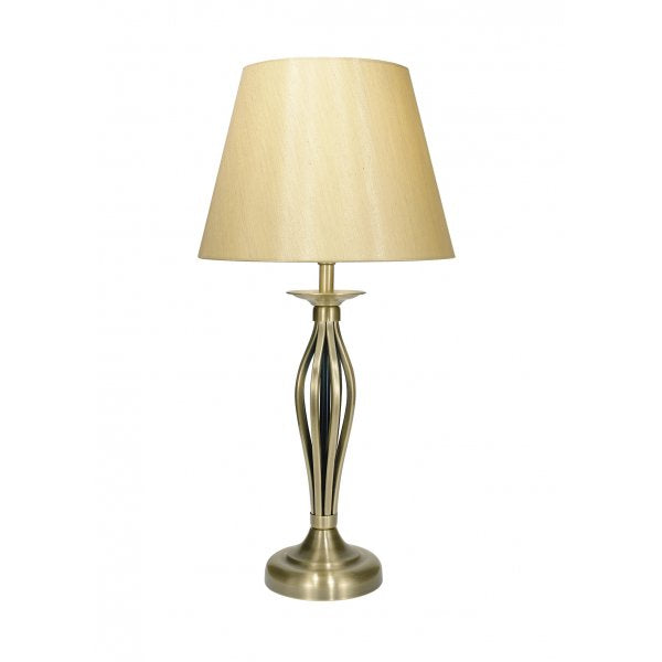 dar lighting BYB4075 Bybliss Table Lamp Antique Brass with BYB1135 Gold Shade (Pack of 4)
