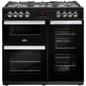 Belling 444444071 CookCentre 90cm Dual Fuel Range Cooker - Black