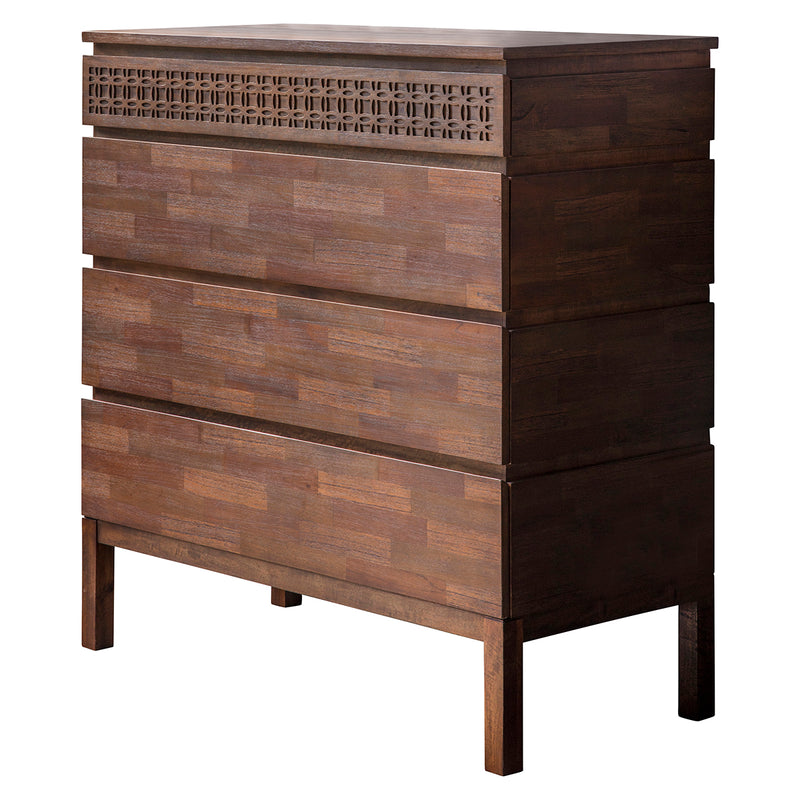 Boho Mango Wood Chest of Drawers - Brown