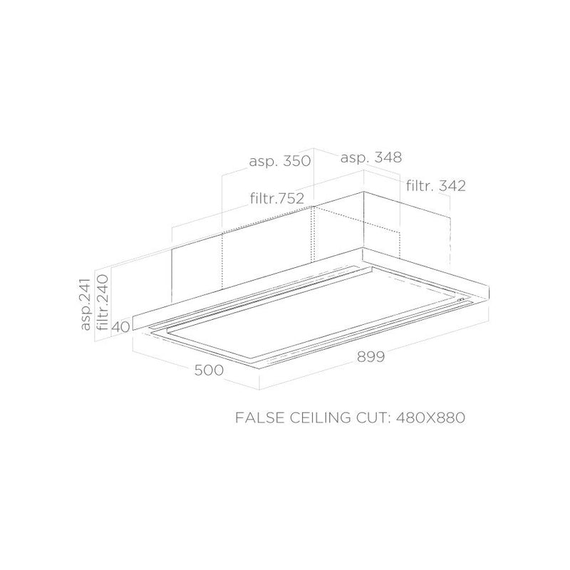 Elica CLOUD-SEVEN-RC 90cm Ceiling Cooker Hood