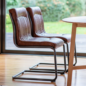 Capri Leather Dining Chair - Brown