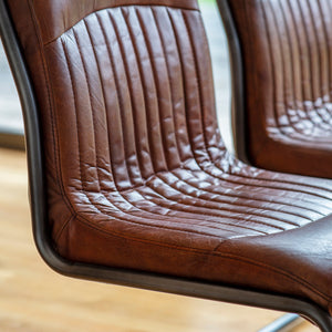 Capri Leather Dining Chair - Brown