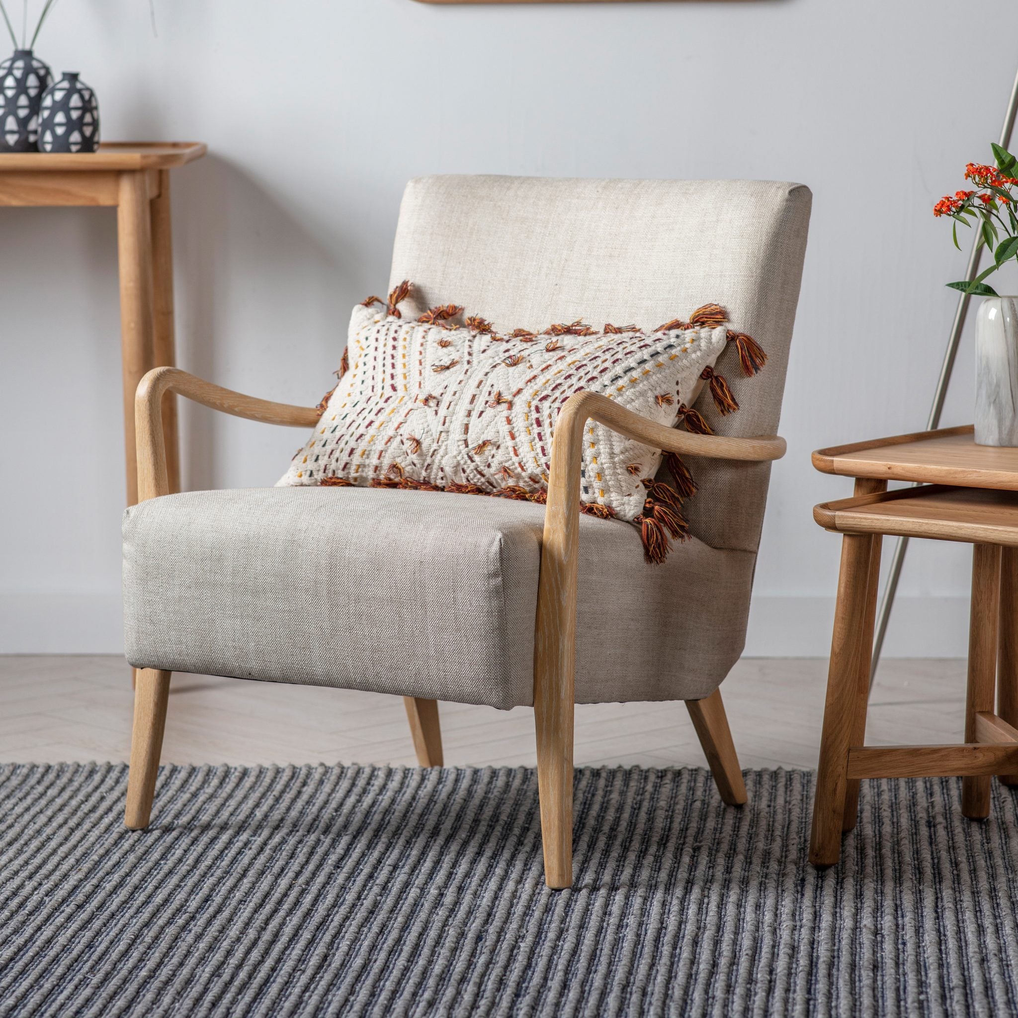 Neyland natural linen armchair