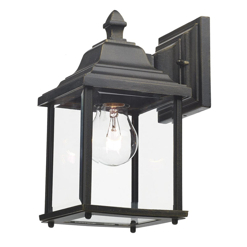 dar lighting DOY1635 Doyle Wall Bracket Lantern Black Gold IP44