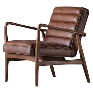 Datsun Leather Armchair - Vintage Brown