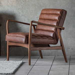 Datsun Leather Armchair - Vintage Brown