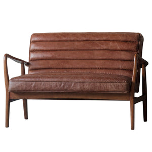 Datsun Leather 2 Seater Sofa - Brown