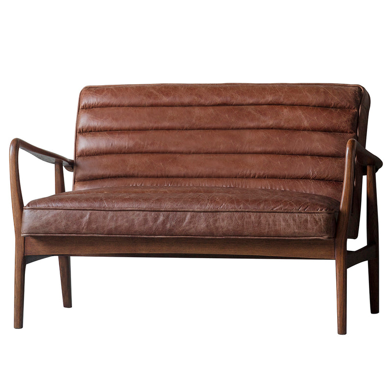 Datsun Leather 2 Seater Sofa - Brown