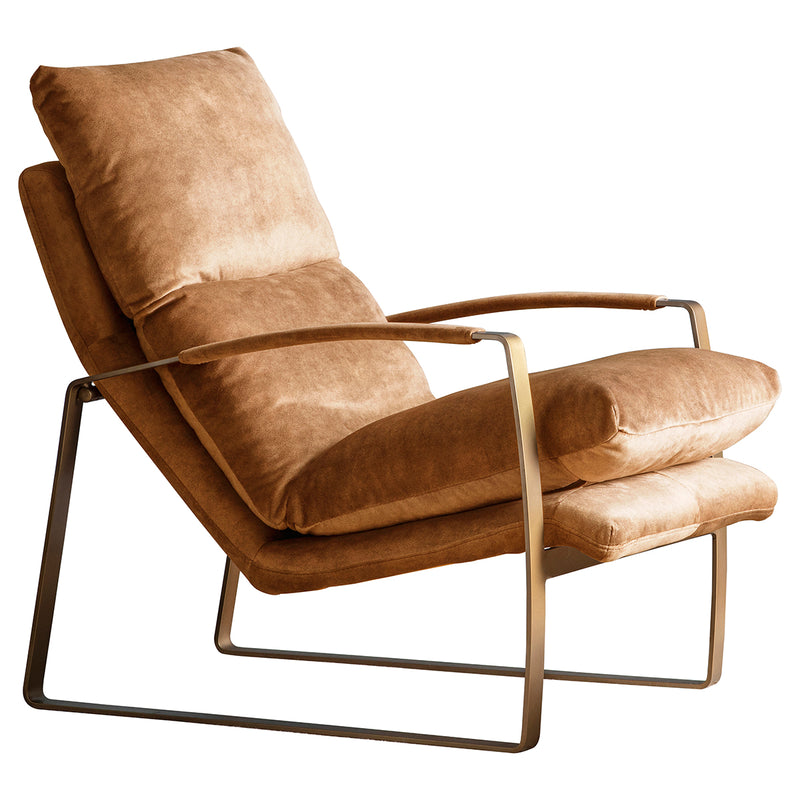 Fabien Fabric Lounger Chair - Ochre