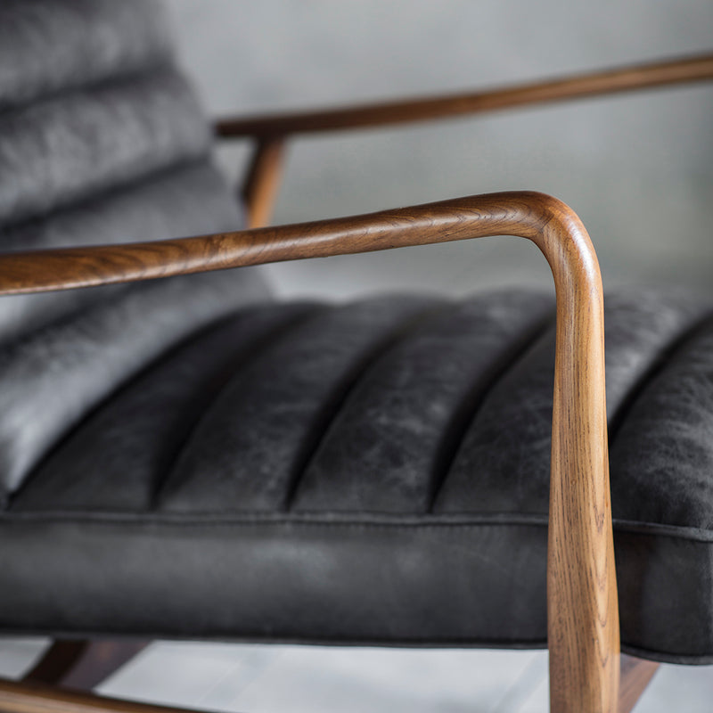 Datsun Leather Armchair - Antique Ebony Black