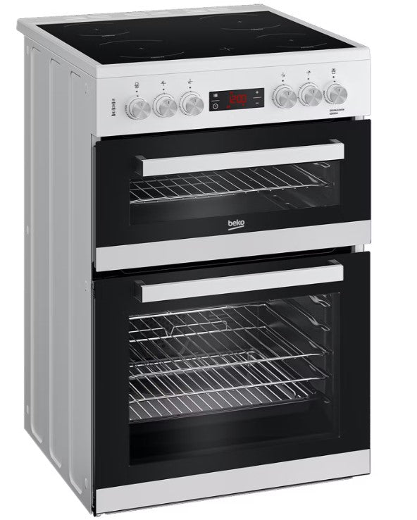 Beko EDC634W 60cm Electric Double Oven Freestanding Cooker