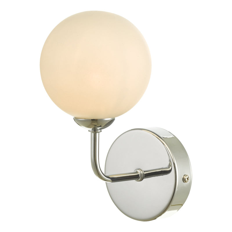 dar lighting FEY0750-02 Feya 1 Light Wall Light Polished Chrome Opal Glass