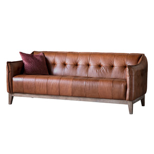 Ecclestone Leather 3 Seater Sofa - Brown